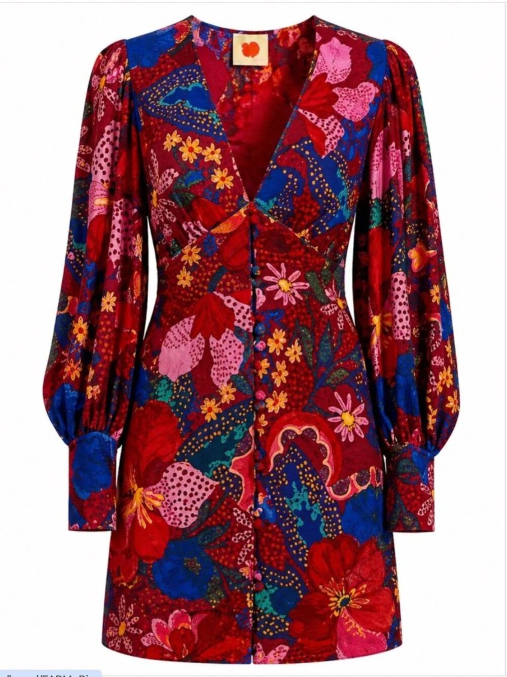 LIKE NEW Farm Rio Snake Garden Red Floral Mini Dress - M